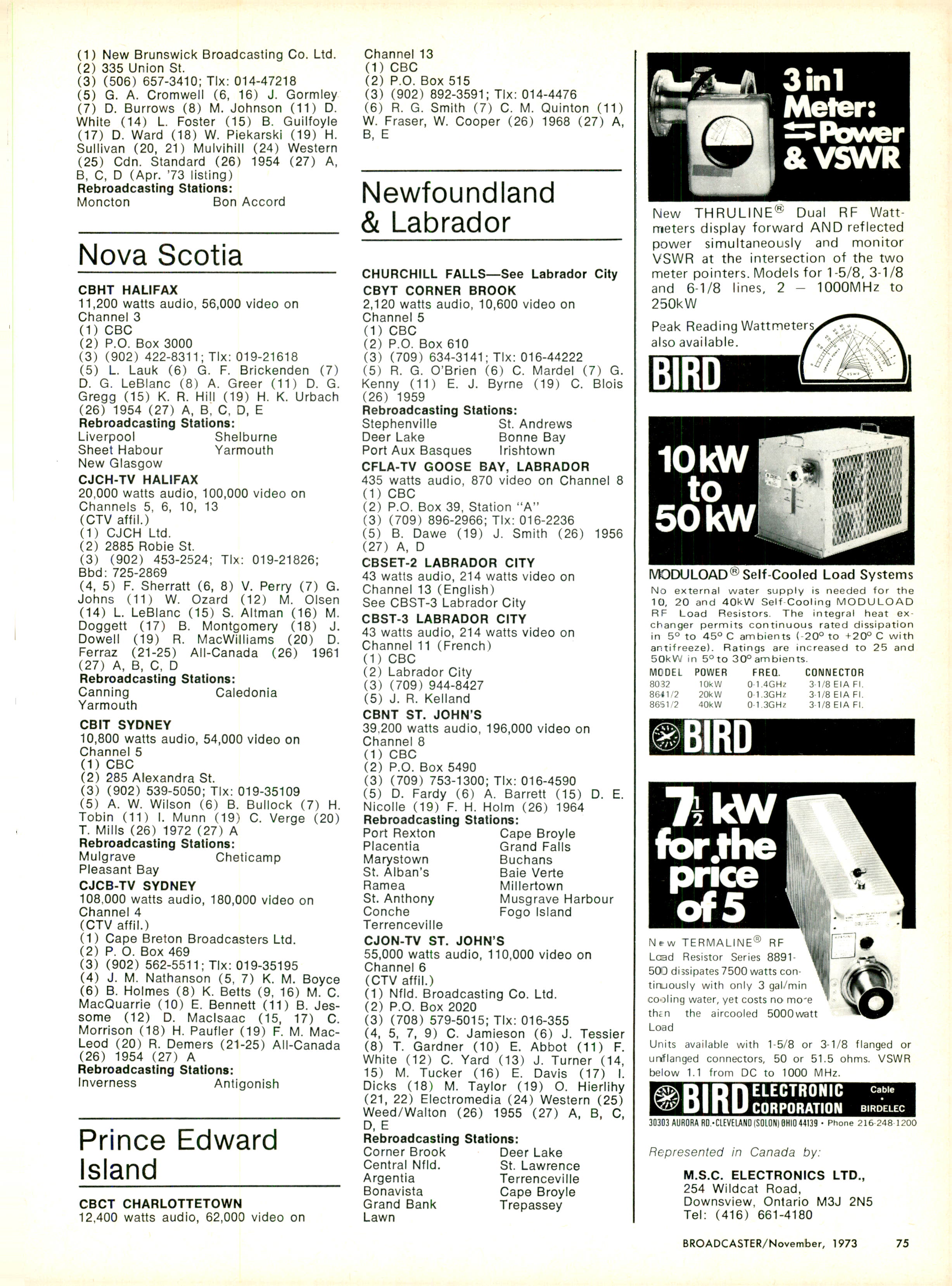 Index Of Canada Broadcaster Canada Broadcaster Canada 1973 Directory